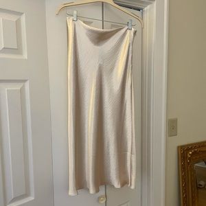 Satin midi skirt